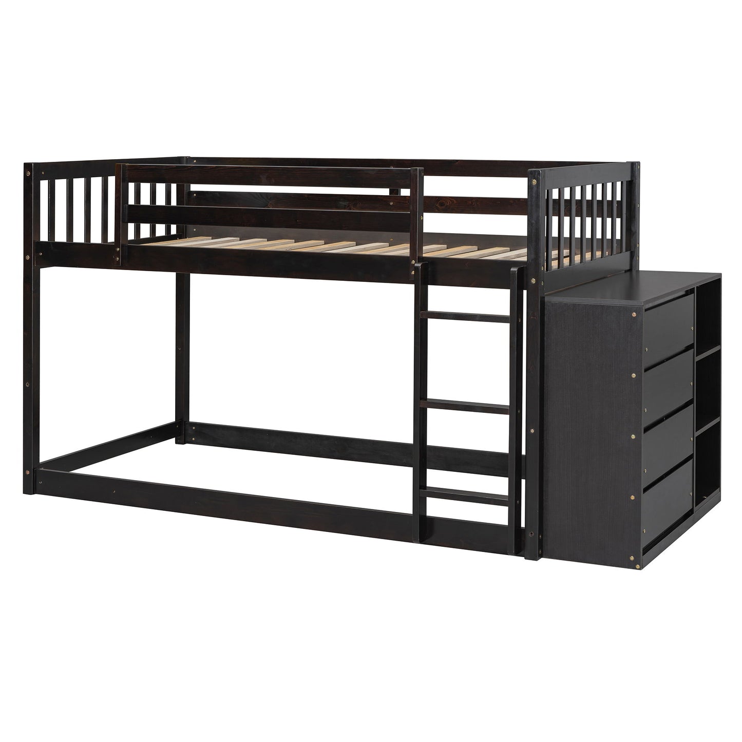 Bunk Bed With 4 Drawers And 3 Shelves - The Sleep Loft - Online Mattress Showroom NYC