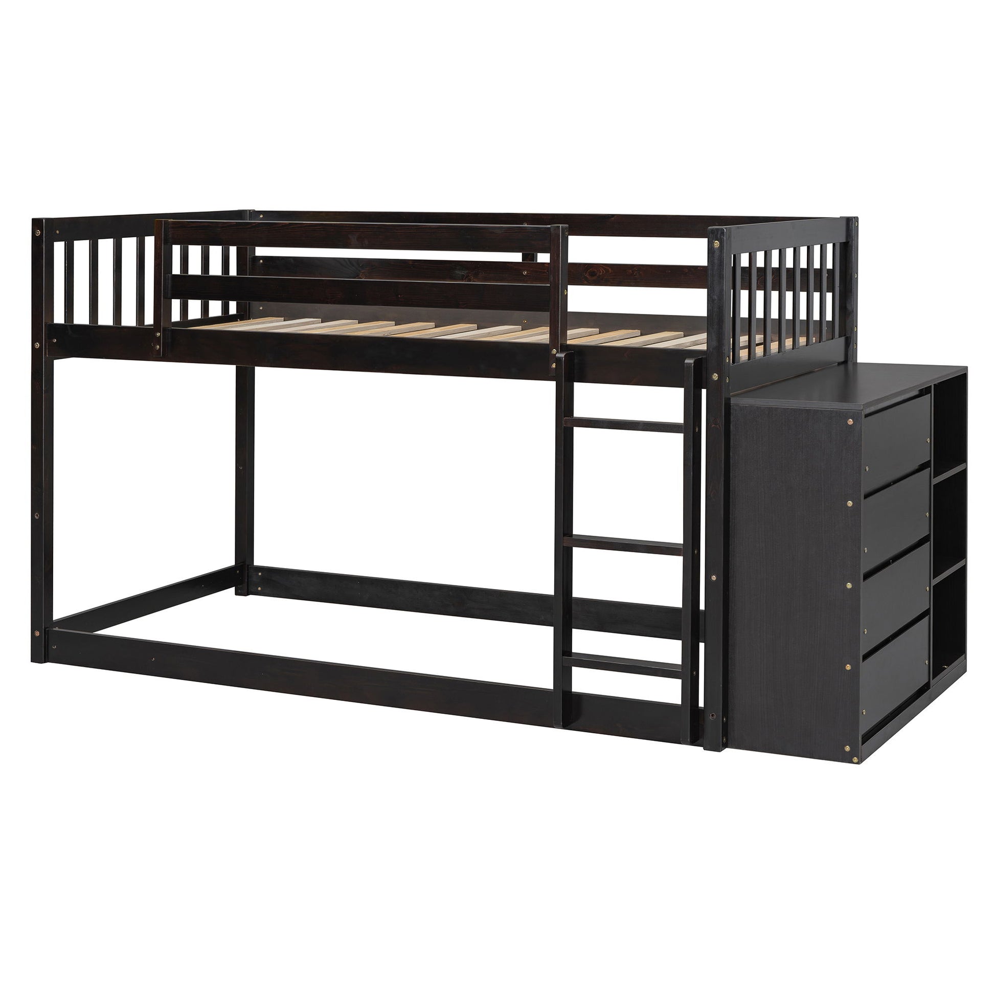 Bunk Bed With 4 Drawers And 3 Shelves - The Sleep Loft - Online Mattress Showroom NYC