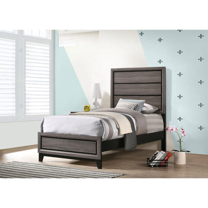 Twin Panel Bed With Tapered Legs - Gray - The Sleep Loft - Online Mattress Showroom NYC