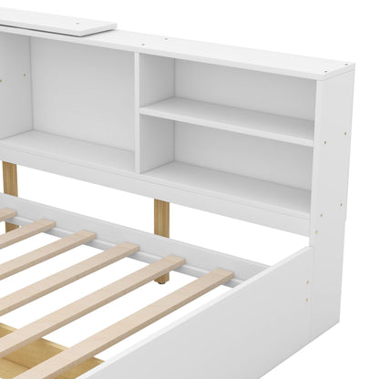 Platform Bed With Storage Headboard, Shelves And 2 Drawers - The Sleep Loft - Online Mattress Showroom NYC