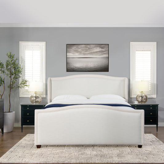 Carmen - Upholstered Wingback Panel Bed Frame - The Sleep Loft - Online Mattress Showroom NYC