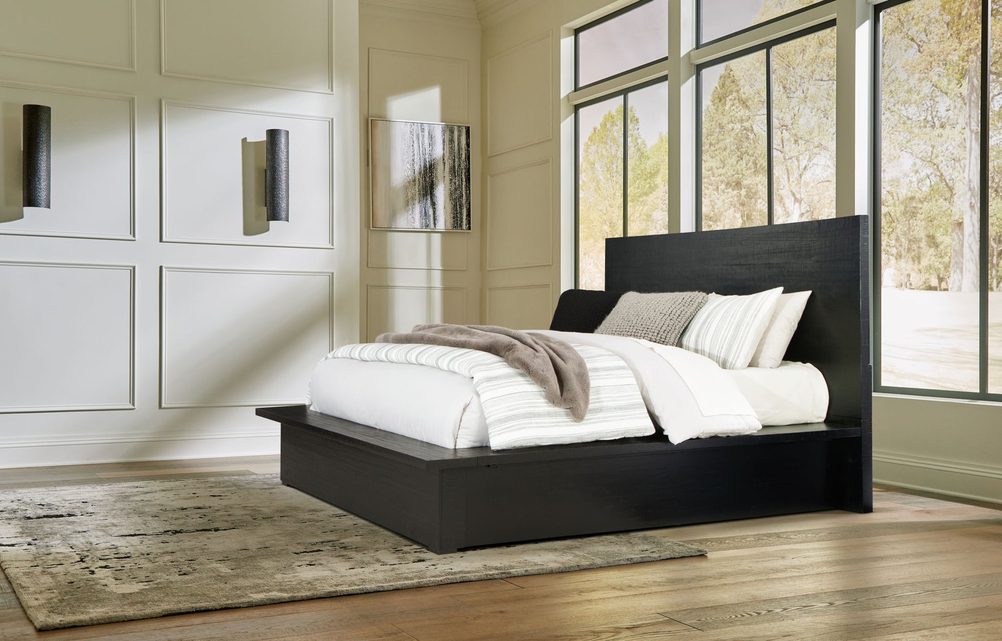 Londer - Queen Panel Bed - Black - The Sleep Loft - Online Mattress Showroom NYC