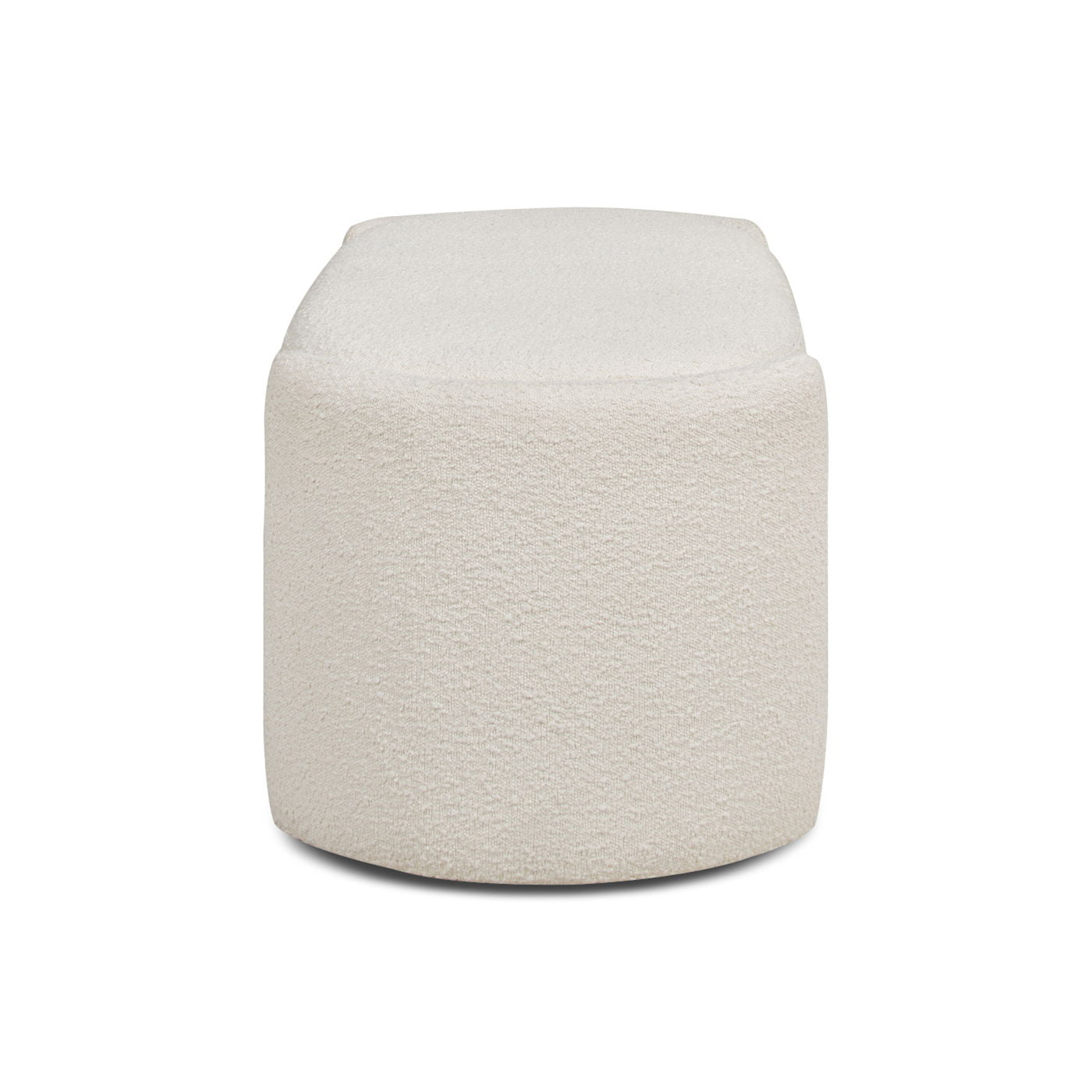 Fuji - Oval Storage Bench, Upholstered - Ivory White - The Sleep Loft - Online Mattress Showroom NYC