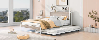 Platform Bed Frame With Trundle, USB Ports And Slat Support, No Box Spring Needed - The Sleep Loft - Online Mattress Showroom NYC