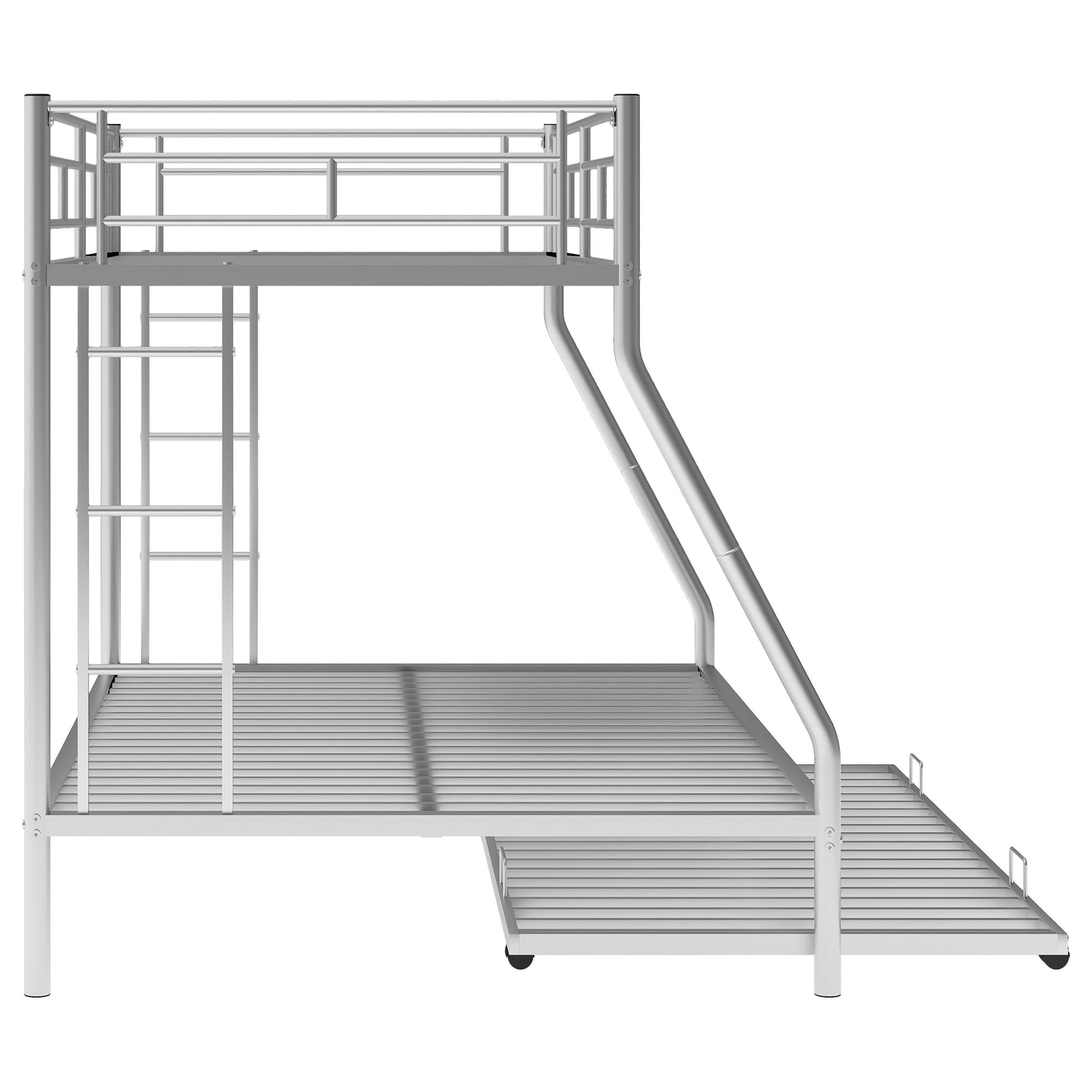 Bunk Bed With Steel Frame And Trundle, 2 Side Ladders - The Sleep Loft - Online Mattress Showroom NYC