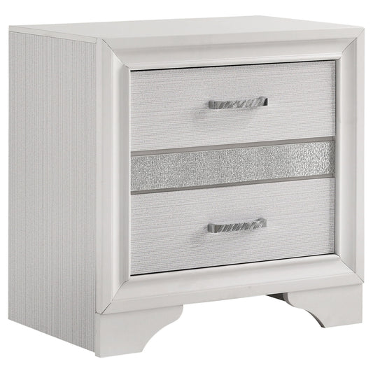 Transitional 2 Drawer Nightstand With Hidden Jewelry Tray - The Sleep Loft - Online Mattress Showroom NYC
