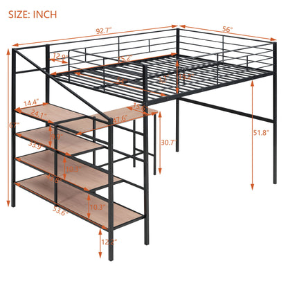 Loft Bed With Desk And Lateral Storage Ladder - The Sleep Loft - Online Mattress Showroom NYC