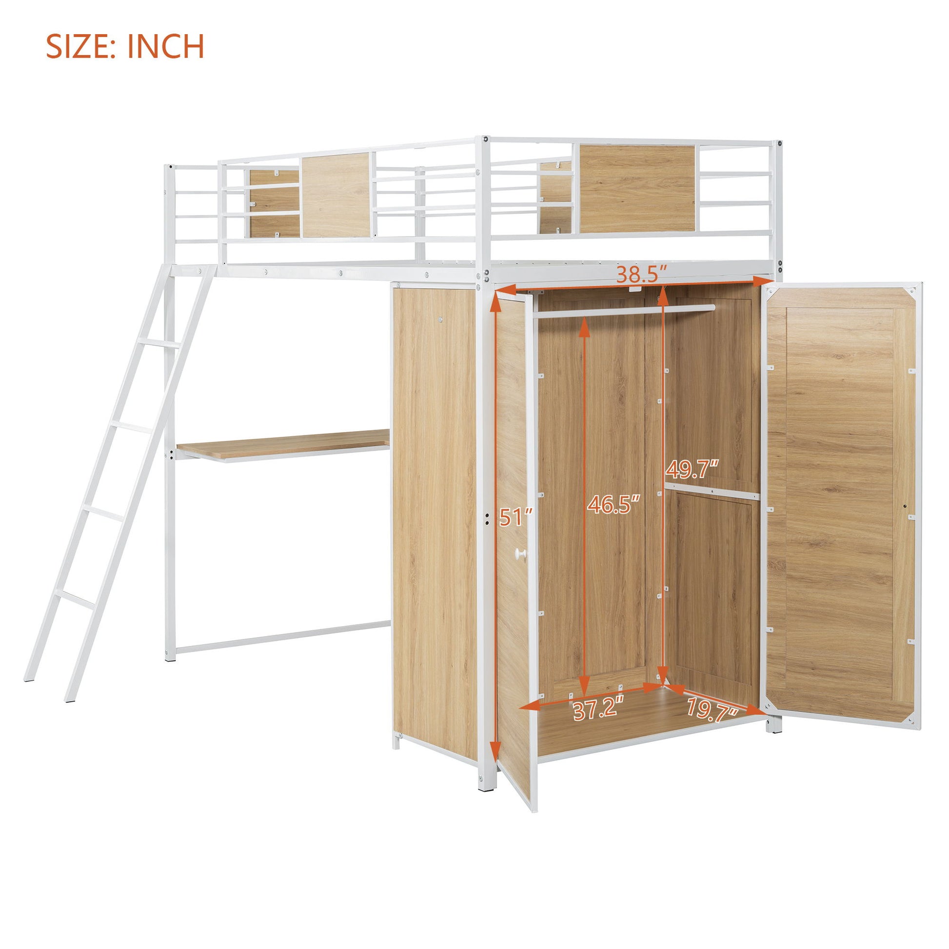 Loft Bed With L Shape Desk And Wardrobe - The Sleep Loft - Online Mattress Showroom NYC