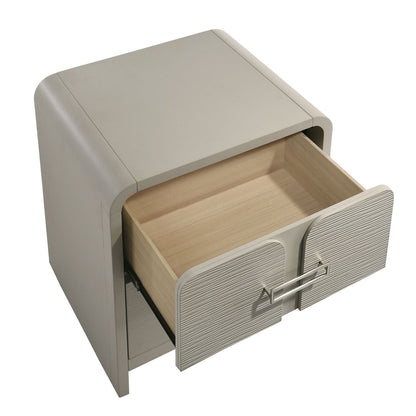 Aria - 2 Drawer Nightstand - Beige - The Sleep Loft - Online Mattress Showroom NYC