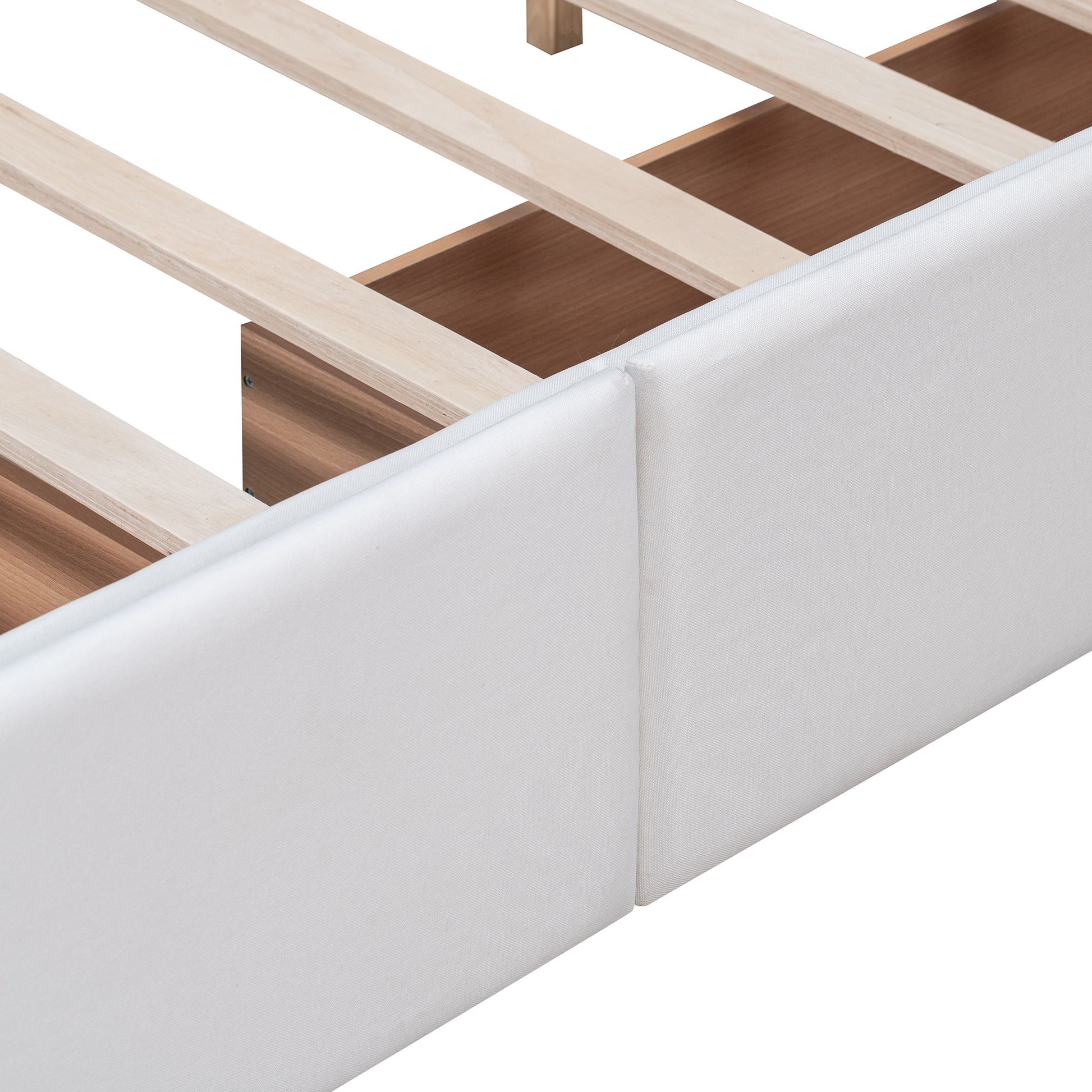 Upholstered Platform Bed With Classic Headboard And Drawers, No Box Spring Needed - The Sleep Loft - Online Mattress Showroom NYC