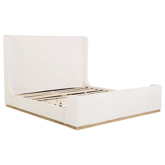 Kensington - Eastern King Sleigh Bed With Tall Wingback Headboard - Cream - The Sleep Loft - Online Mattress Showroom NYC