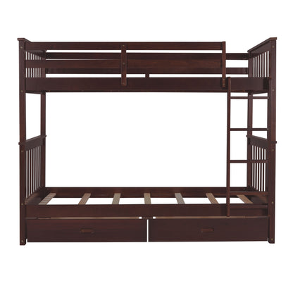 Bunk Bed With Ladders And 2 Storage Drawers - The Sleep Loft - Online Mattress Showroom NYC