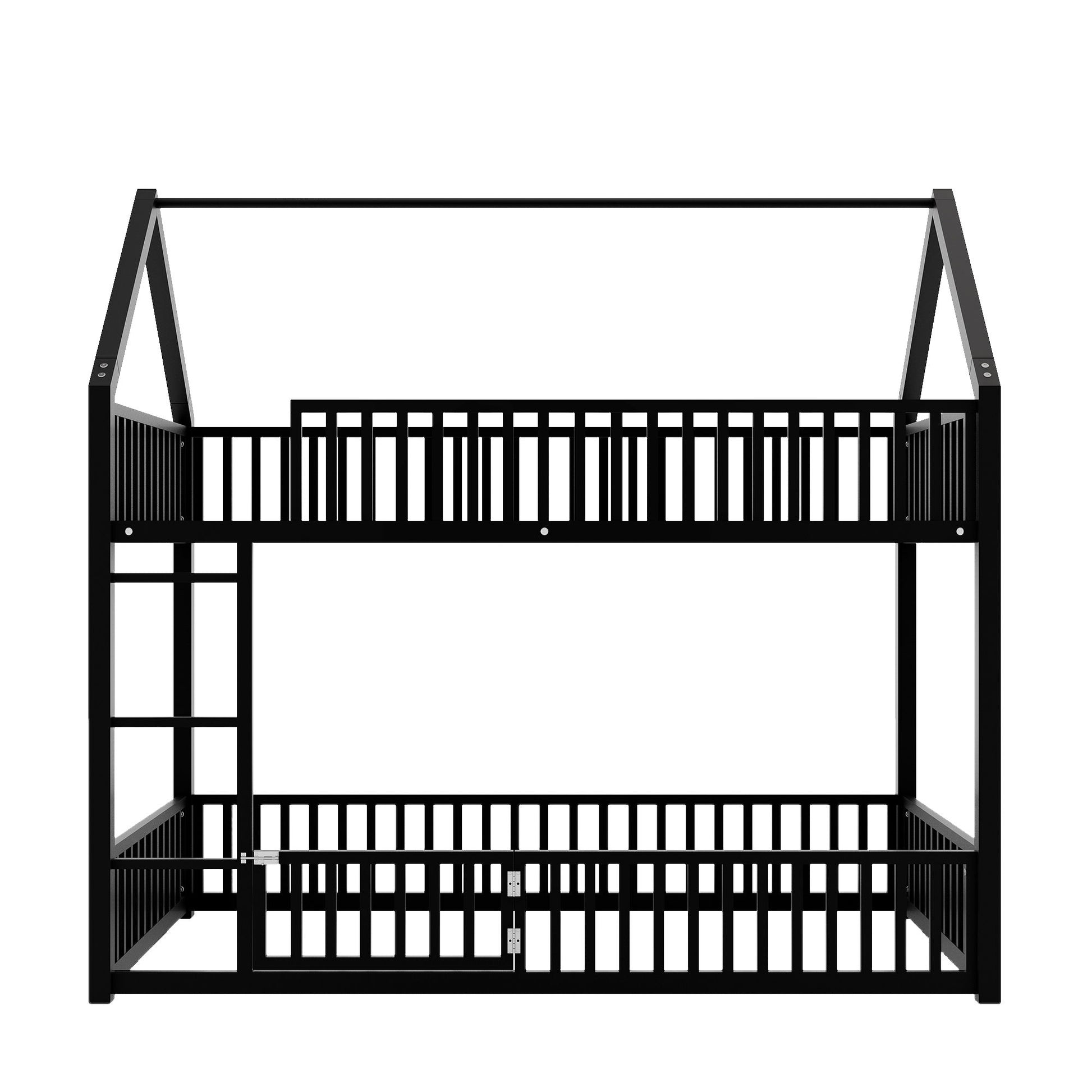 Metal House Bunk Bed With Fence And Door - The Sleep Loft - Online Mattress Showroom NYC