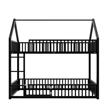 Metal House Bunk Bed With Fence And Door - The Sleep Loft - Online Mattress Showroom NYC