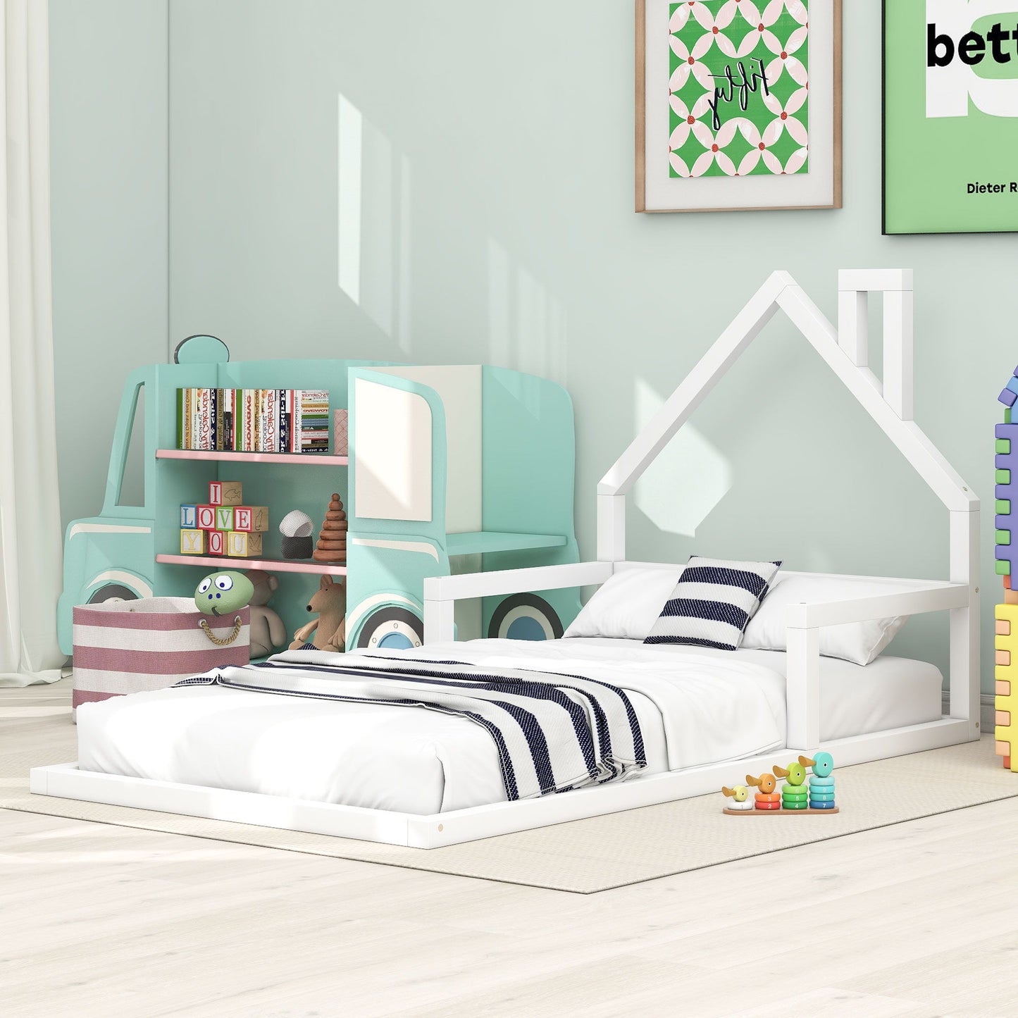 Floor Bed With House Shaped Headboard - The Sleep Loft - Online Mattress Showroom NYC
