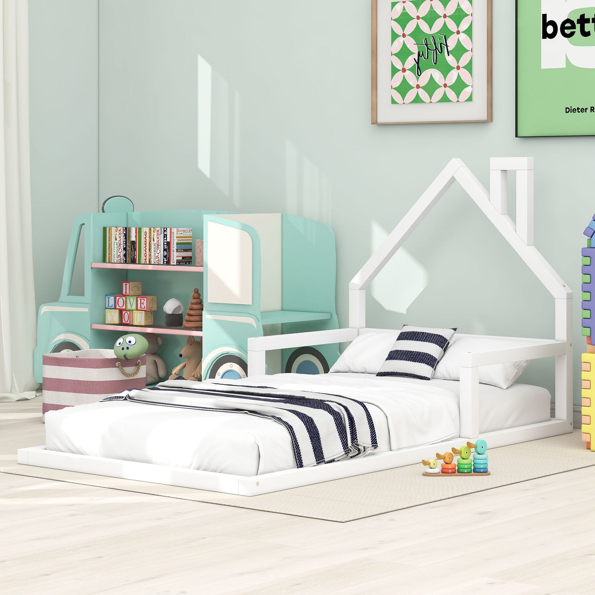 Floor Bed With House Shaped Headboard - The Sleep Loft - Online Mattress Showroom NYC