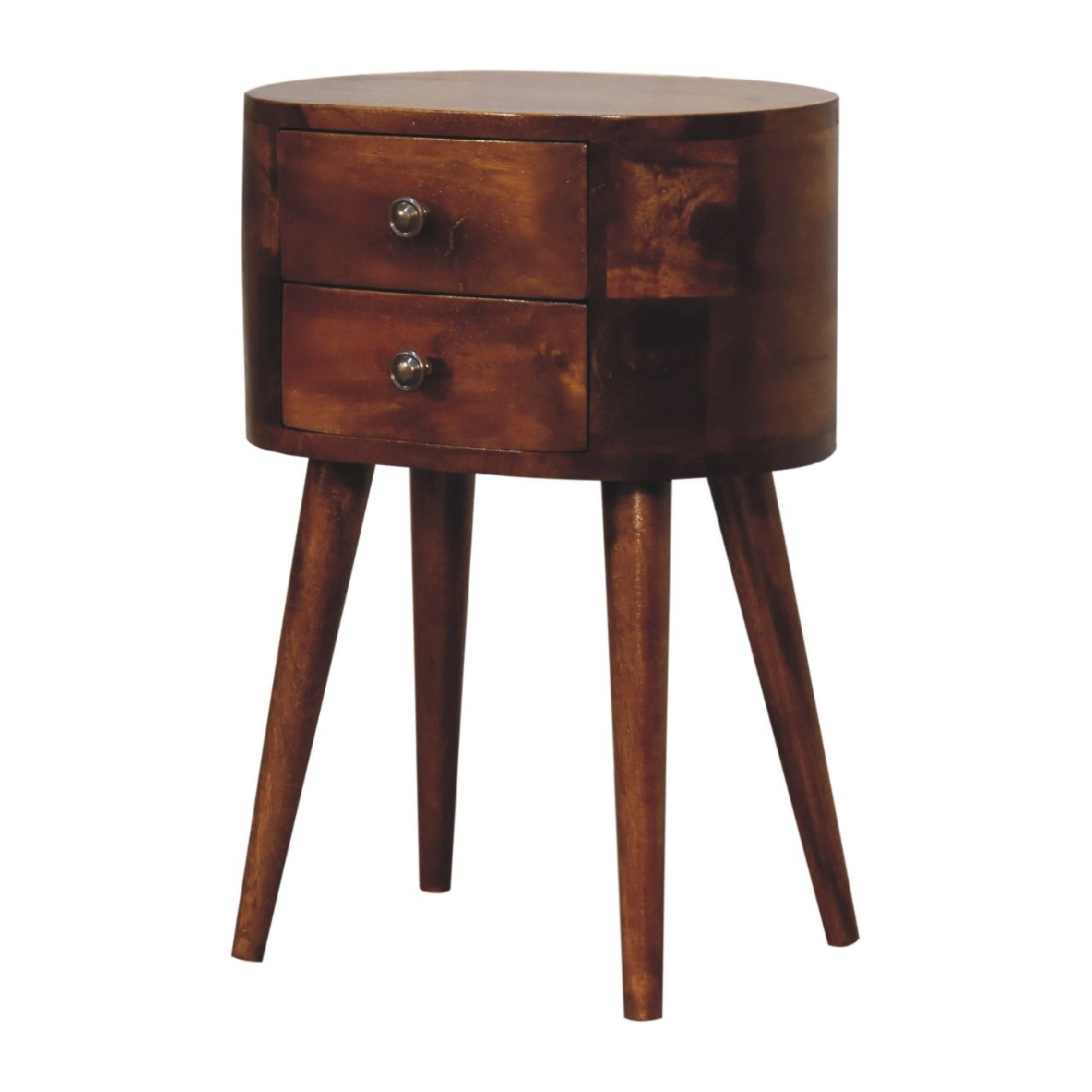 Mini Rounded Nightstand - Chestnut - The Sleep Loft - Online Mattress Showroom NYC