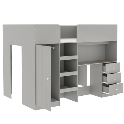 Loft Bed With Built In Wardrobe, Desk, Shelves, And Drawers - The Sleep Loft - Online Mattress Showroom NYC