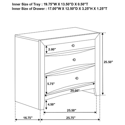 Vollenhove - 2 Drawer Nightstand With Pull Out Tray Storage Solution - Black - The Sleep Loft - Online Mattress Showroom NYC