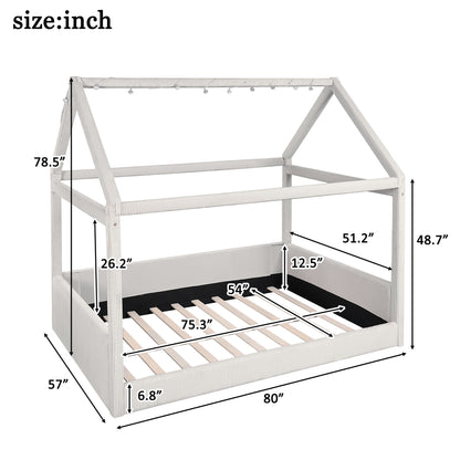 Upholstered House Style Daybed With LED Light Strips - The Sleep Loft - Online Mattress Showroom NYC