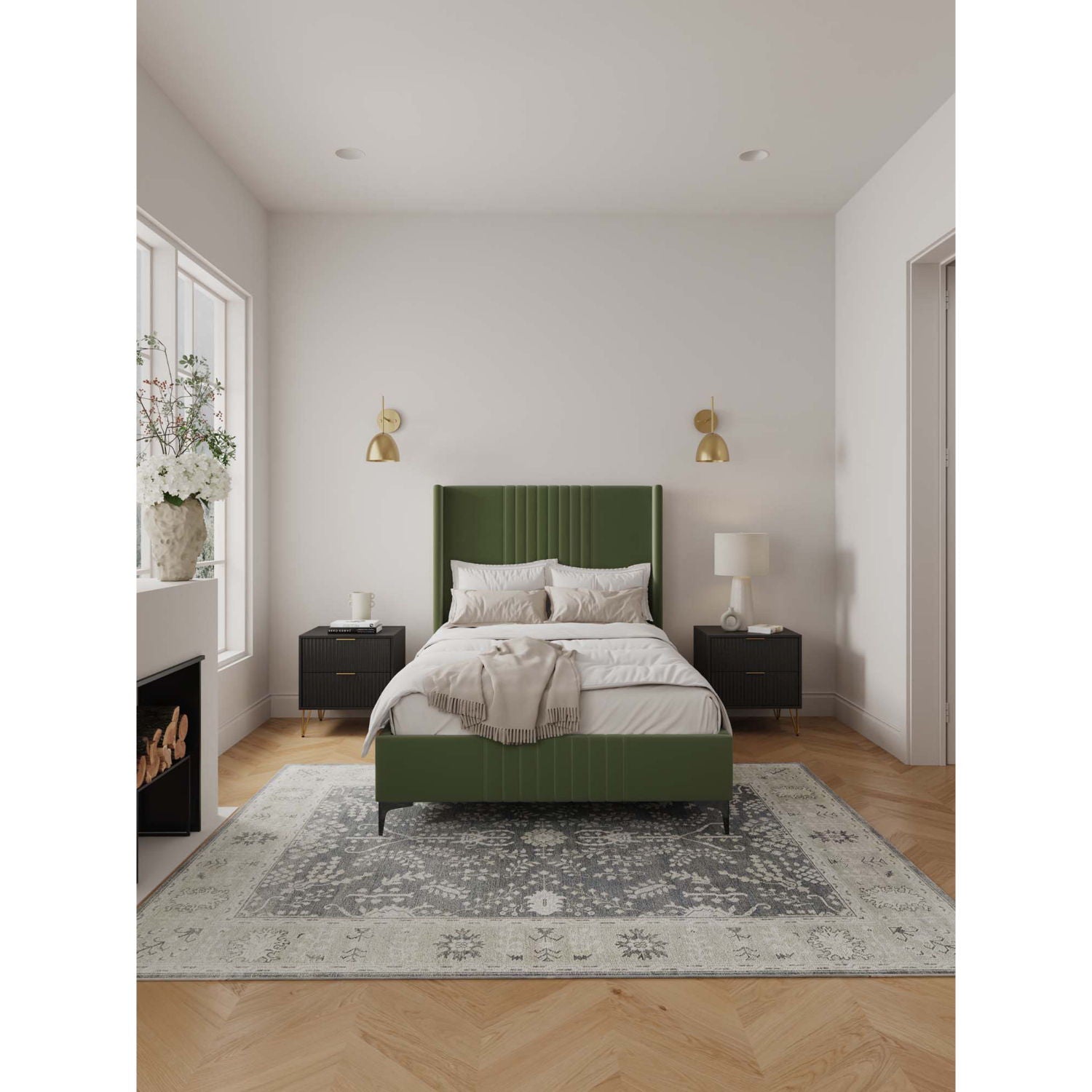 Promenade - Bed With Upholstered Headboard And Slats - The Sleep Loft - Online Mattress Showroom NYC