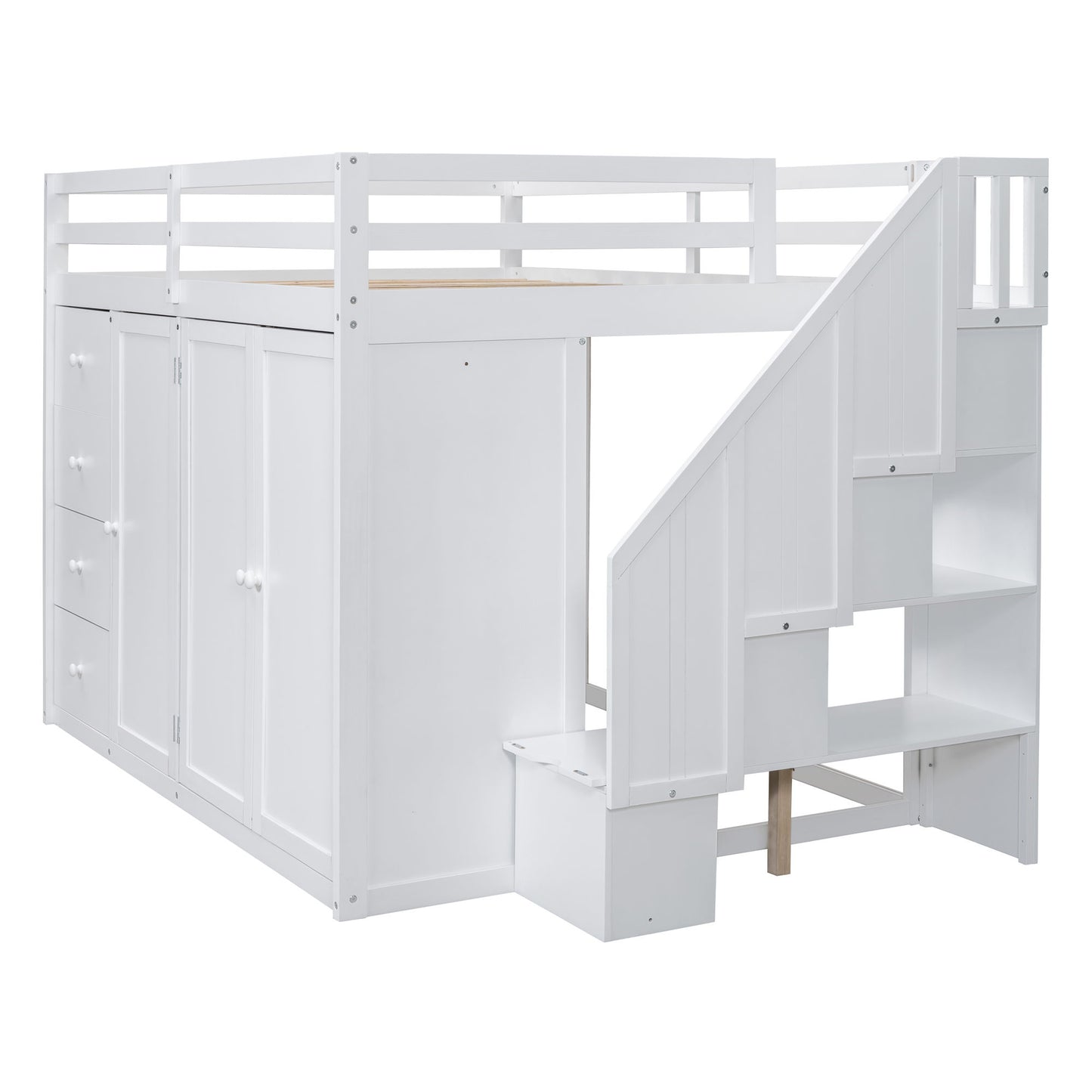 Loft Bed With Built In Wardrobes, Cabinets And Drawers - The Sleep Loft - Online Mattress Showroom NYC