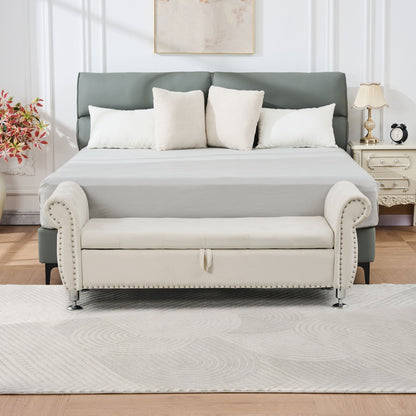 Storage Bench With Crystal Buttons And 1 Pillow For Bedroom - The Sleep Loft - Online Mattress Showroom NYC