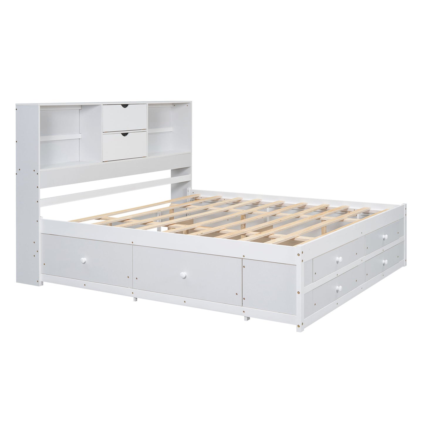 Platform Bed With Storage Headboard And 8 Drawers - The Sleep Loft - Online Mattress Showroom NYC