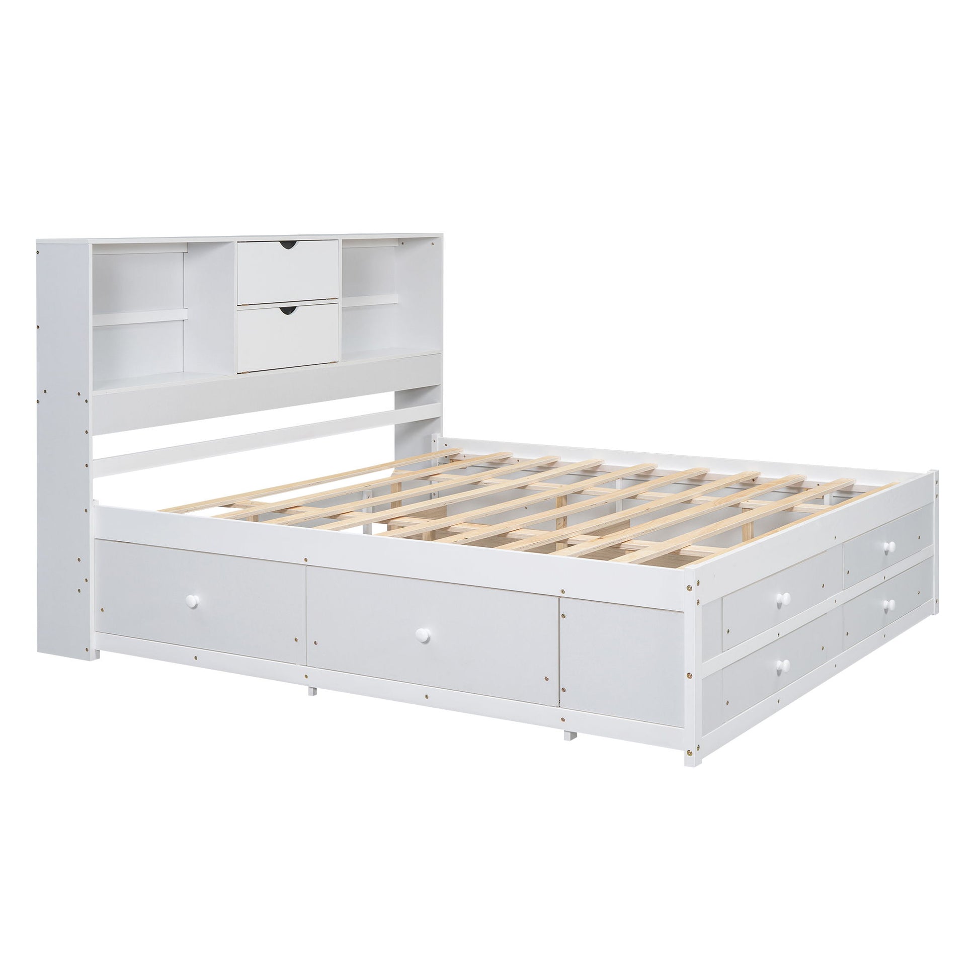 Platform Bed With Storage Headboard And 8 Drawers - The Sleep Loft - Online Mattress Showroom NYC