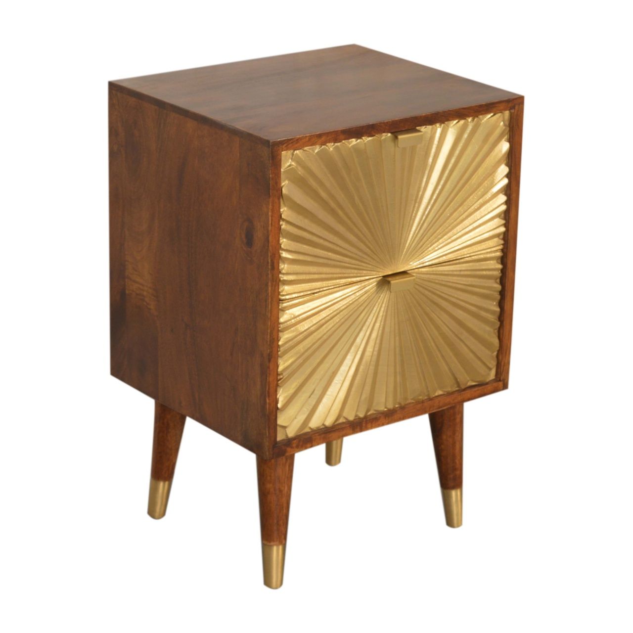 Manila - Nightstand - Brown / Gold - The Sleep Loft - Online Mattress Showroom NYC