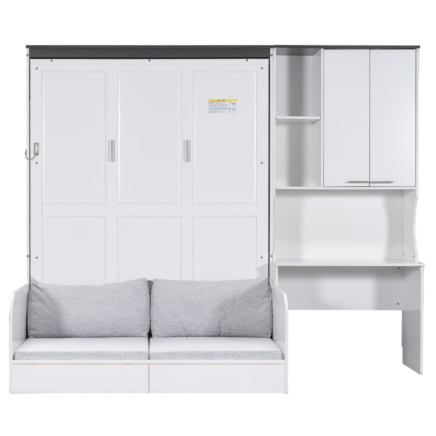 Multi Functional Murphy Bed With Sofa, Desk, And Storage Cabinet, Queen Size - White - The Sleep Loft - Online Mattress Showroom NYC