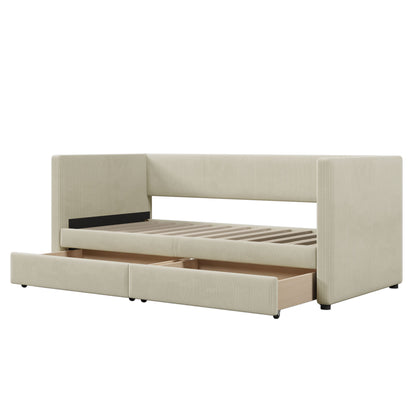 Daybed With Two Drawers And Wood Slat - The Sleep Loft - Online Mattress Showroom NYC