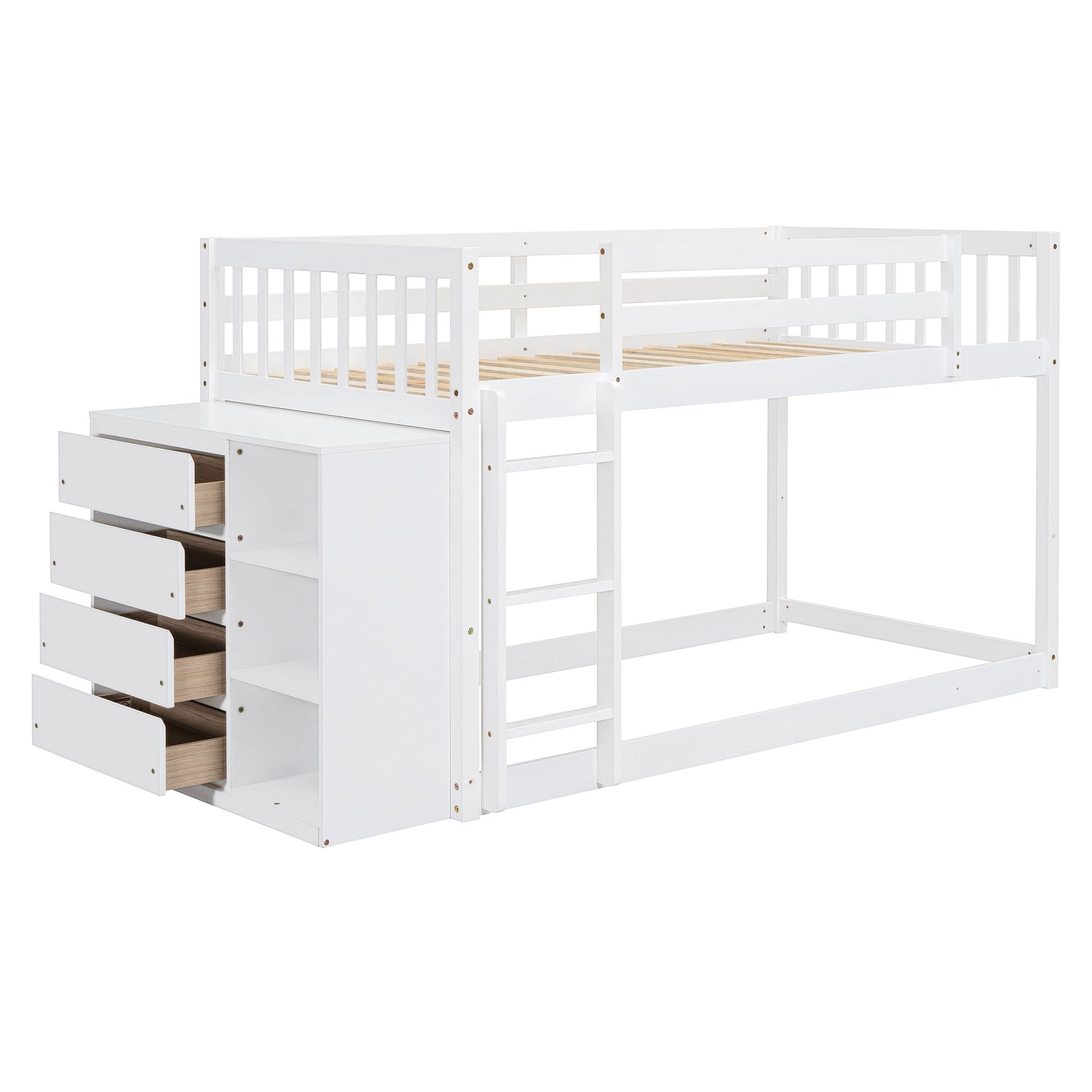 Bunk Bed With 4 Drawers And 3 Shelves - The Sleep Loft - Online Mattress Showroom NYC
