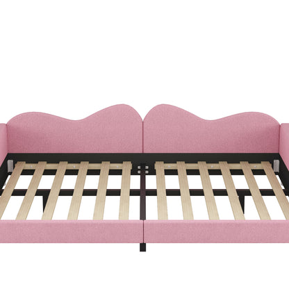 Upholstered Daybed, Sherpa Fabric Sofabed With Cloud-Shaped Backrest - The Sleep Loft - Online Mattress Showroom NYC
