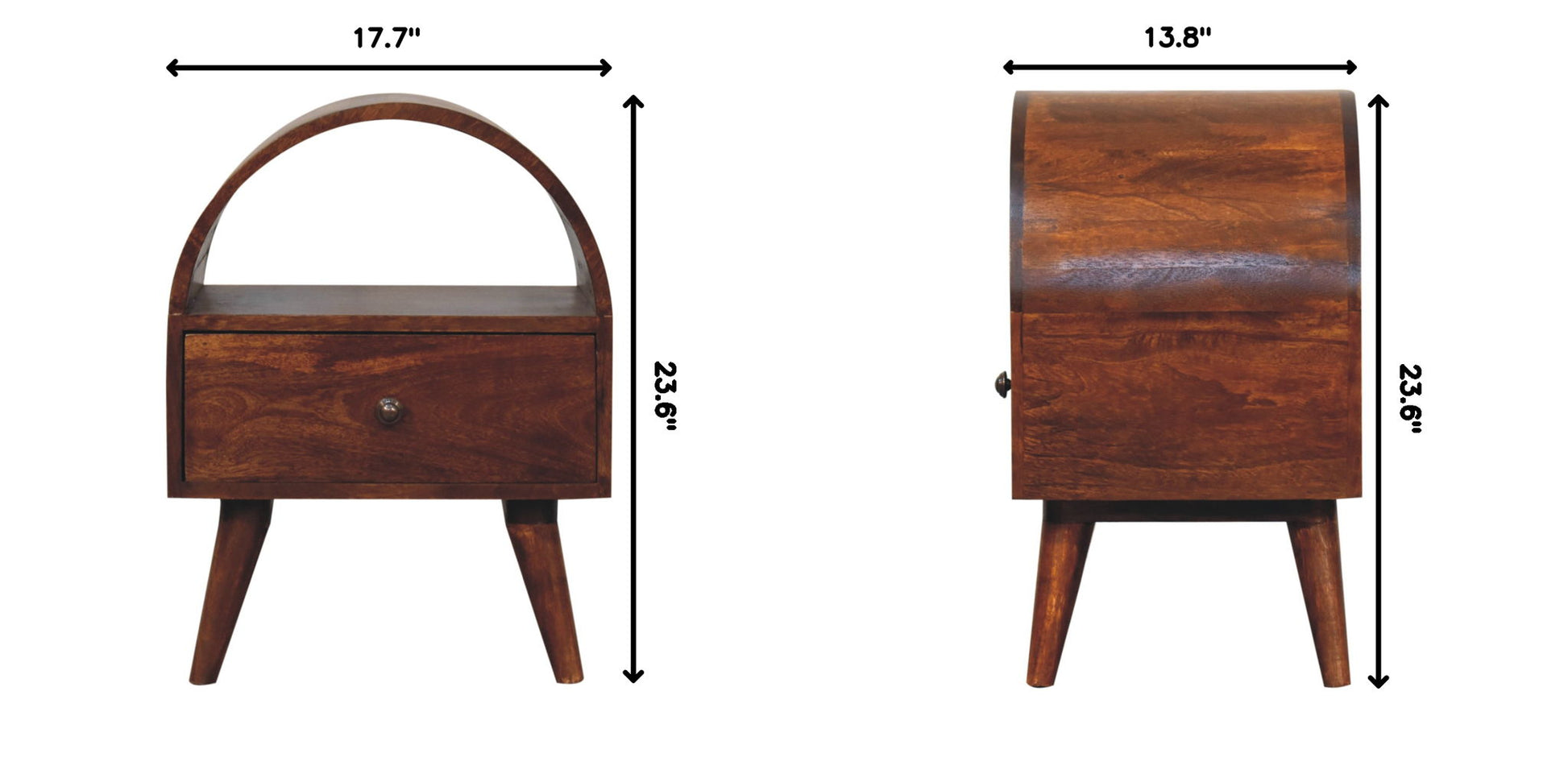 Dome Bedside Table - Brown - The Sleep Loft - Online Mattress Showroom NYC