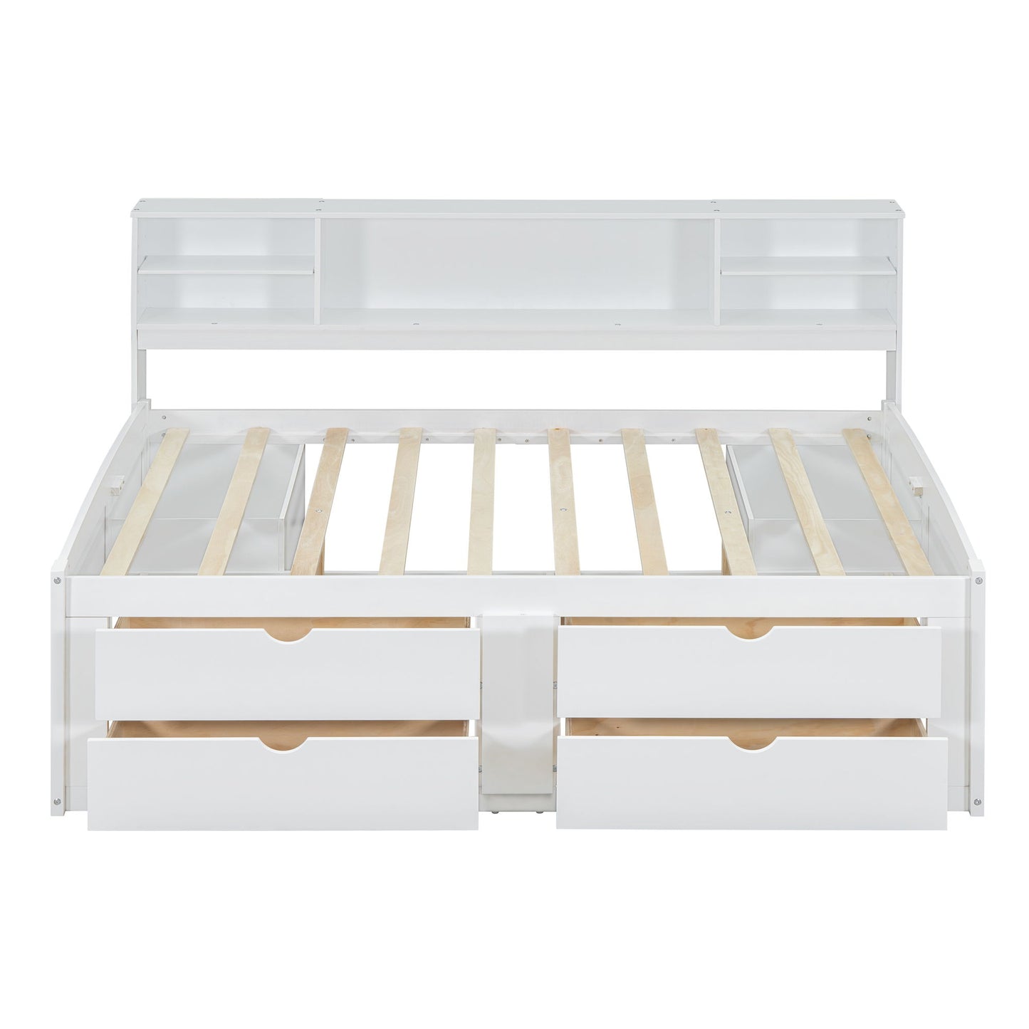 Daybed With 2 Bedside Cabinets, Upper Shelves And 4 Drawers - The Sleep Loft - Online Mattress Showroom NYC