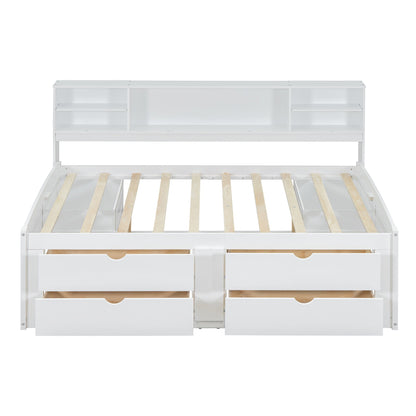Daybed With 2 Bedside Cabinets, Upper Shelves And 4 Drawers - The Sleep Loft - Online Mattress Showroom NYC
