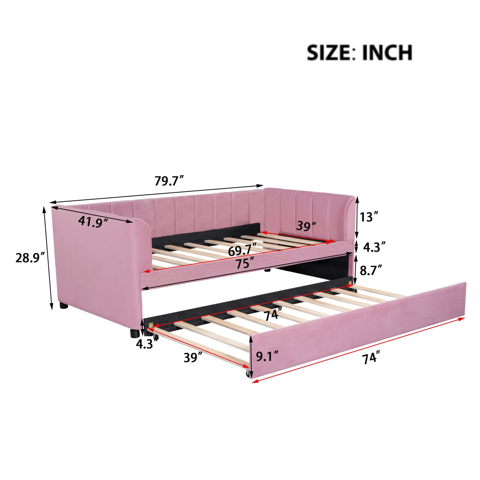 Upholstered Daybed With Ergonomic Design Backrest - The Sleep Loft - Online Mattress Showroom NYC
