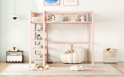 Loft Bed With 4 Tier Shelves And Storage - The Sleep Loft - Online Mattress Showroom NYC