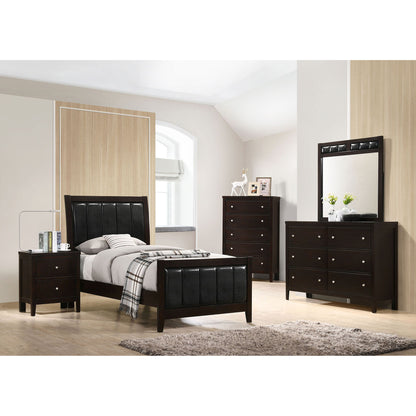 Twin Panel Bed With Headboard And Tapered Legs - Brown - The Sleep Loft - Online Mattress Showroom NYC