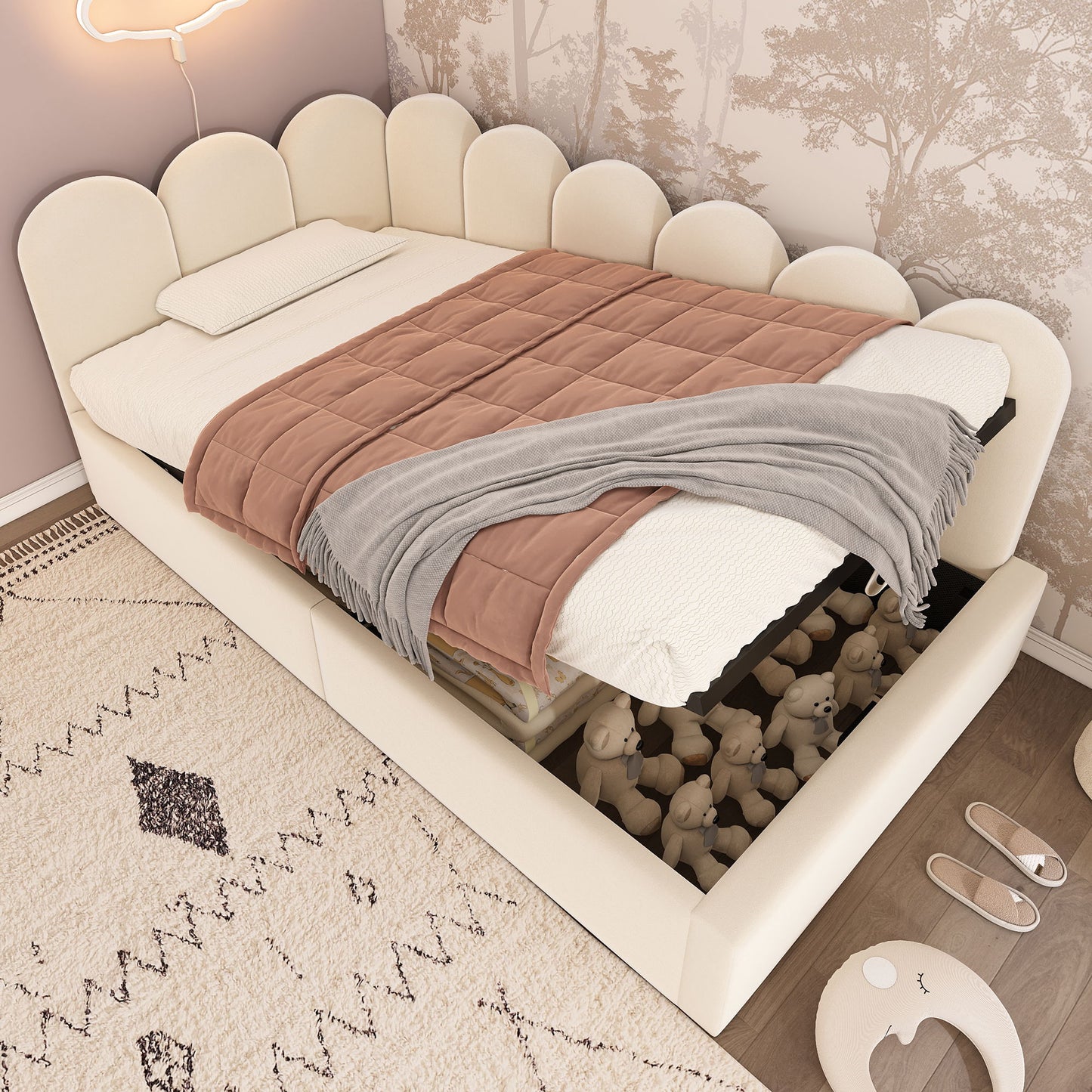 Upholstered Daybed With Metal Slatted Base - The Sleep Loft - Online Mattress Showroom NYC
