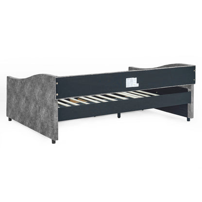 Upholstered Tufted Daybed With Drawers, Waved Arms - The Sleep Loft - Online Mattress Showroom NYC