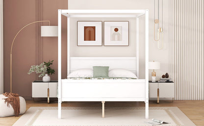 Canopy Platform Bed With Headboard And Footboard, Slat Support Leg - The Sleep Loft - Online Mattress Showroom NYC