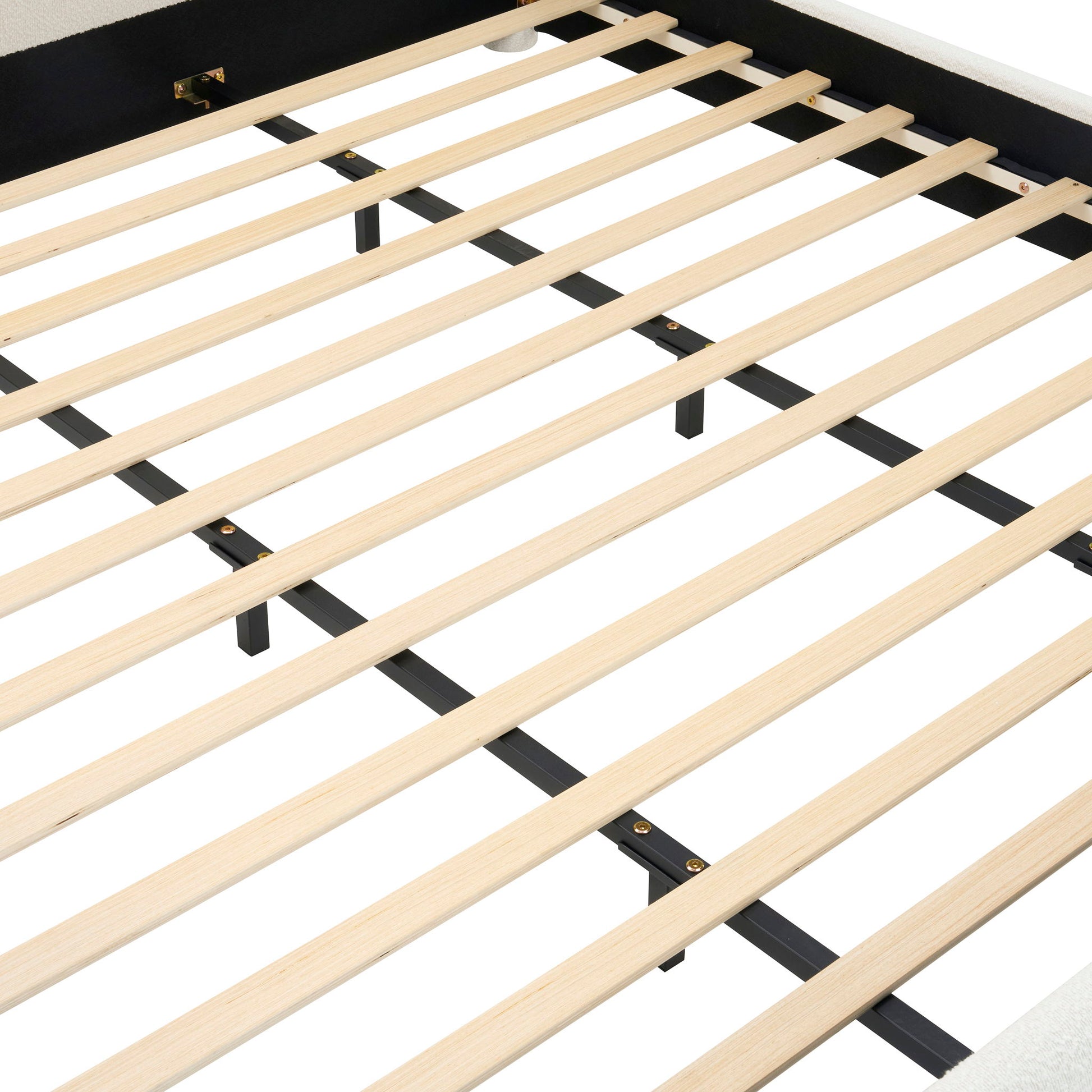 Upholstered Simple Modern Bedroom Bed With Curved Headboard - The Sleep Loft - Online Mattress Showroom NYC