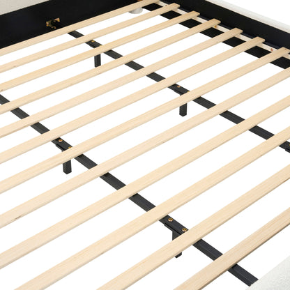 Upholstered Simple Modern Bedroom Bed With Curved Headboard - The Sleep Loft - Online Mattress Showroom NYC