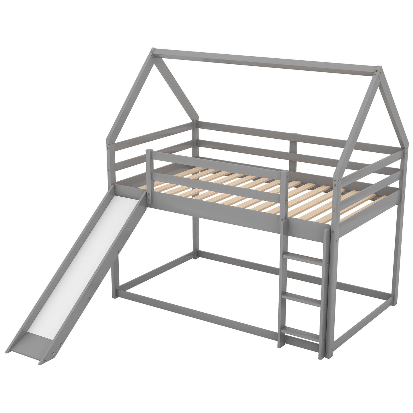 House Shape Bunk Bed With Slide And Ladder - The Sleep Loft - Online Mattress Showroom NYC