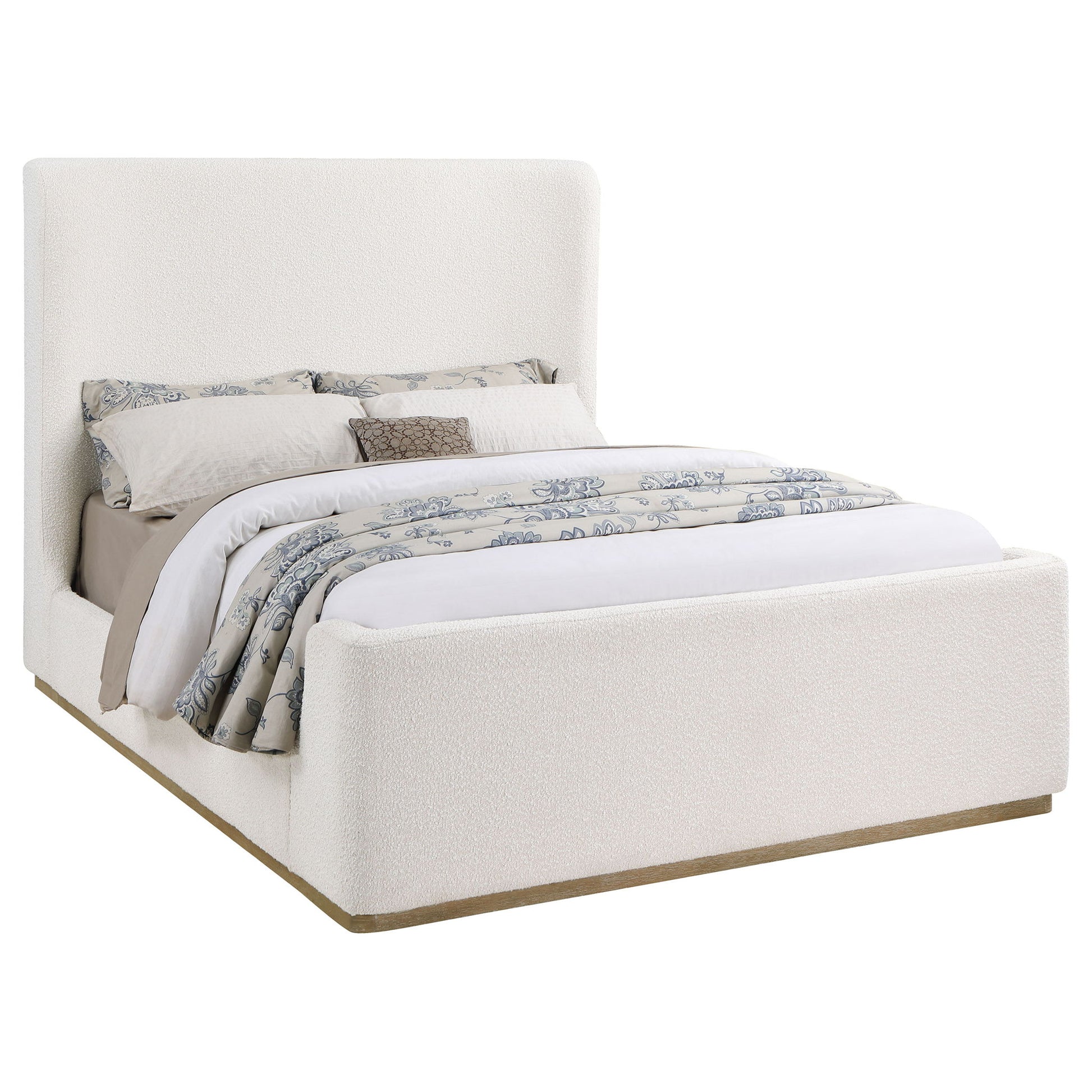 Vindra - Queen Sleigh Bed - Cream - The Sleep Loft - Online Mattress Showroom NYC