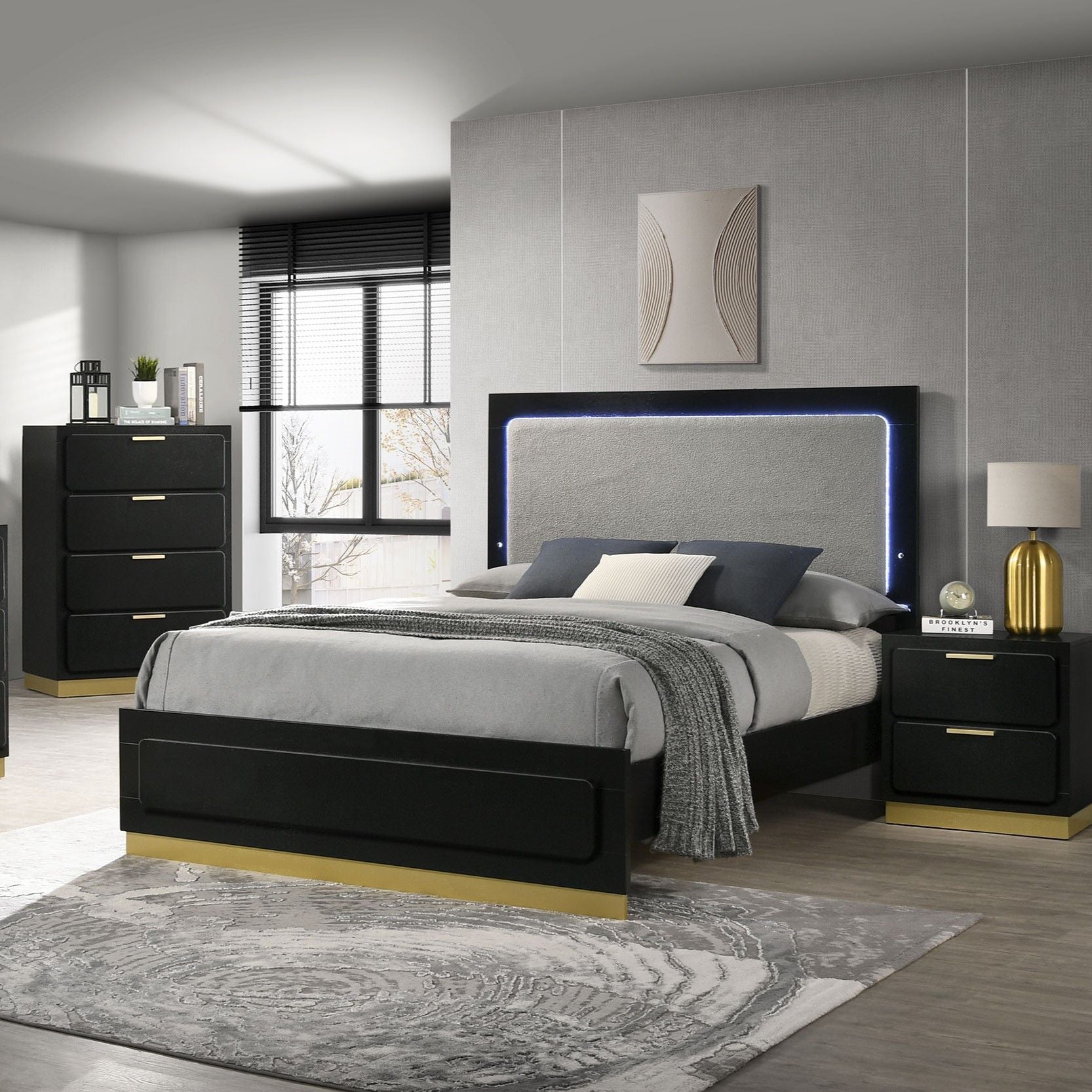 Modern Luxury Nightstand With 2 Drawer Storage - The Sleep Loft - Online Mattress Showroom NYC