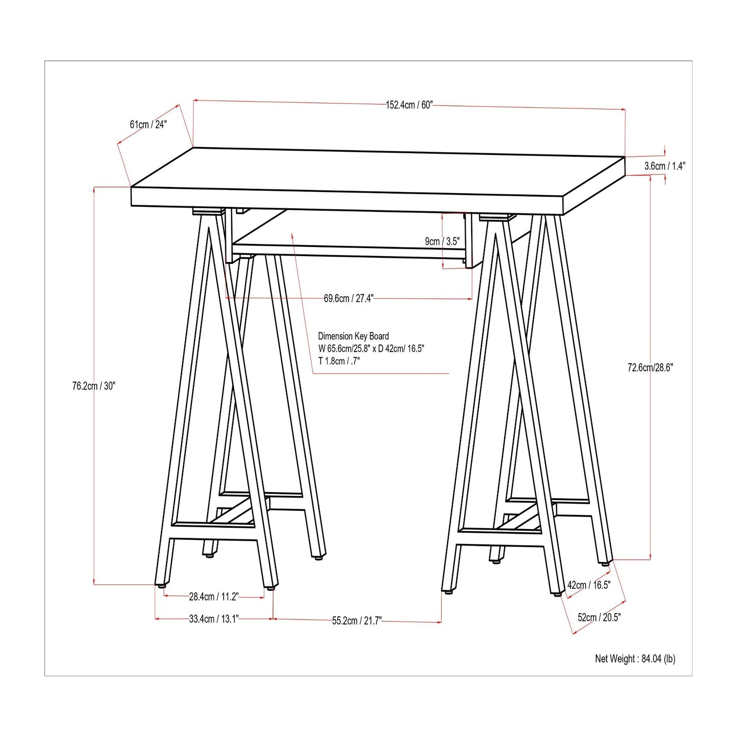 Sawhorse - Handcrafted Solid Desk - The Sleep Loft - Online Mattress Showroom NYC