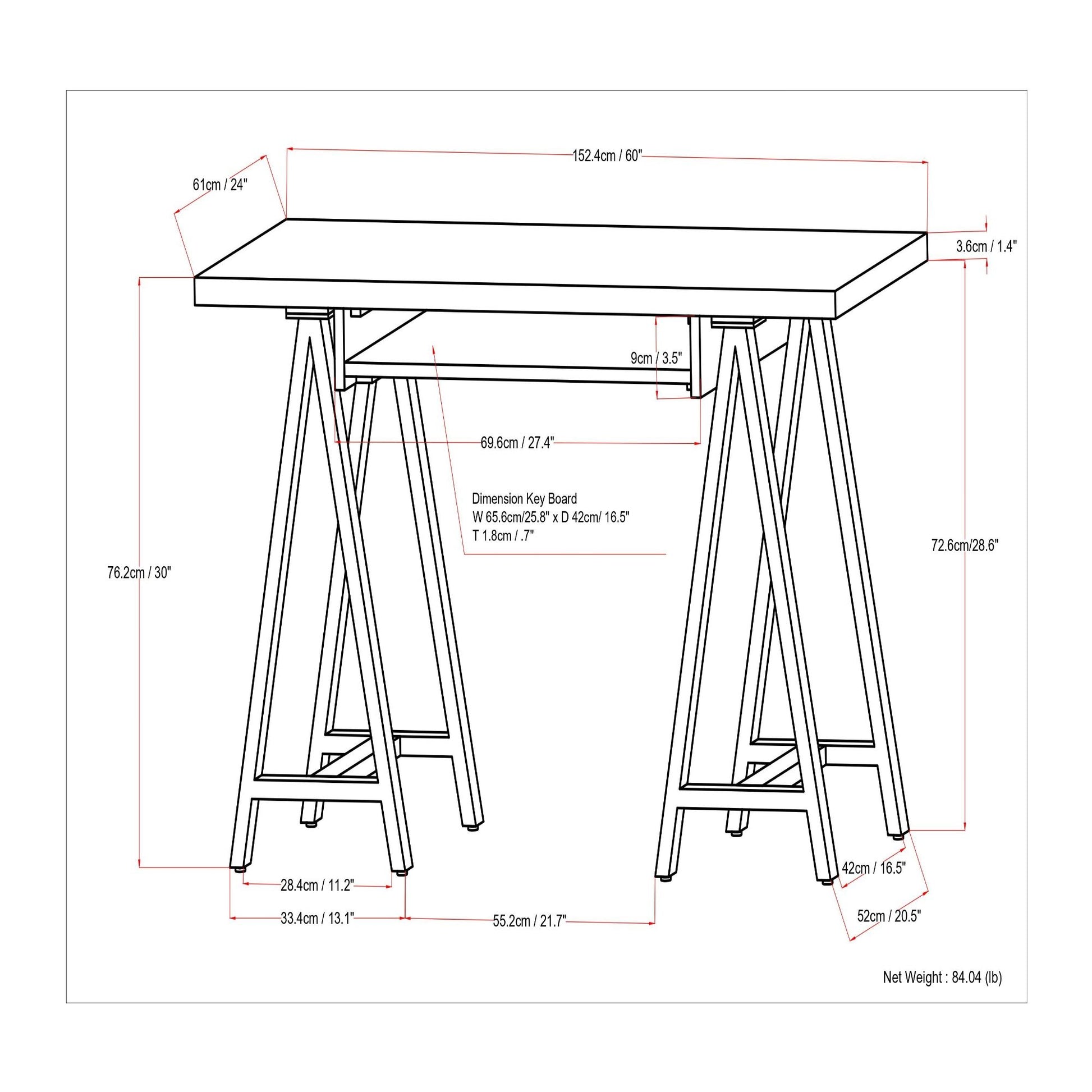 Sawhorse - Handcrafted Solid Desk - The Sleep Loft - Online Mattress Showroom NYC